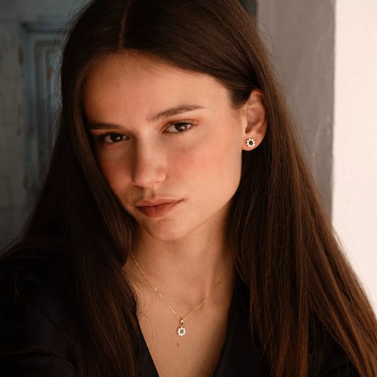 Pendientes Oro 18 Quilates Diana Zafiro