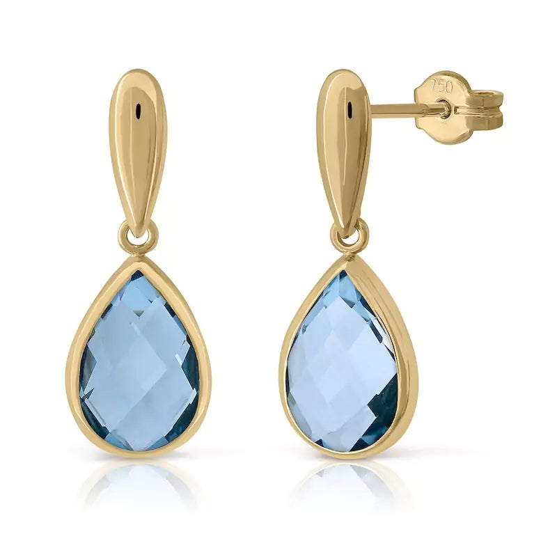 Pendientes Oro 18 Quilates Lacrima Topacio Briolette