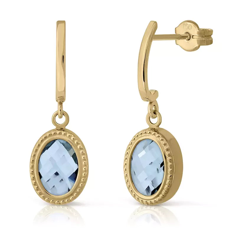 Pendientes Oro 18 Quilates Ovale Topacio Briolette