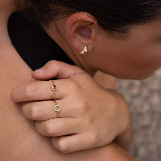 Anillo Oro 18 Quilates Trenzado Circum Amatista