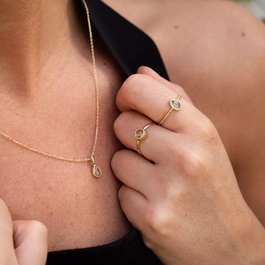 Anillo Oro 18 Quilates Liso Circum Topacio