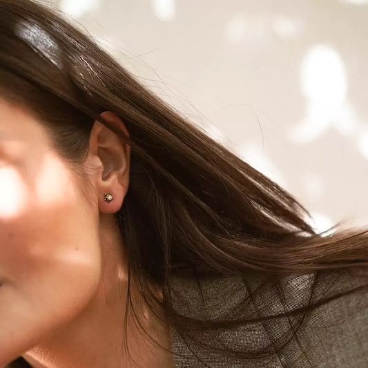 Pendientes Oro 18 Quilates Rosette Zafiro