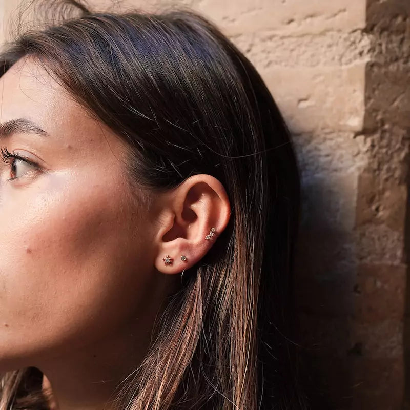 Pendientes Oro 18 Quilates Trío de Garras