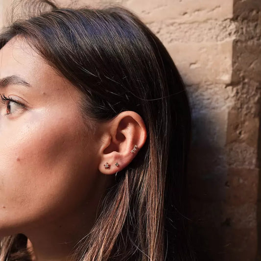 Pendientes Oro 18 Quilates Trío de Garras