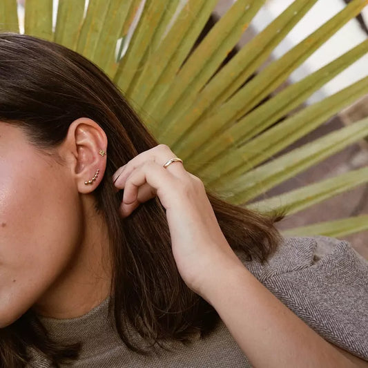 Pendientes Oro 18 Quilates Rosette Zirconita Olivina