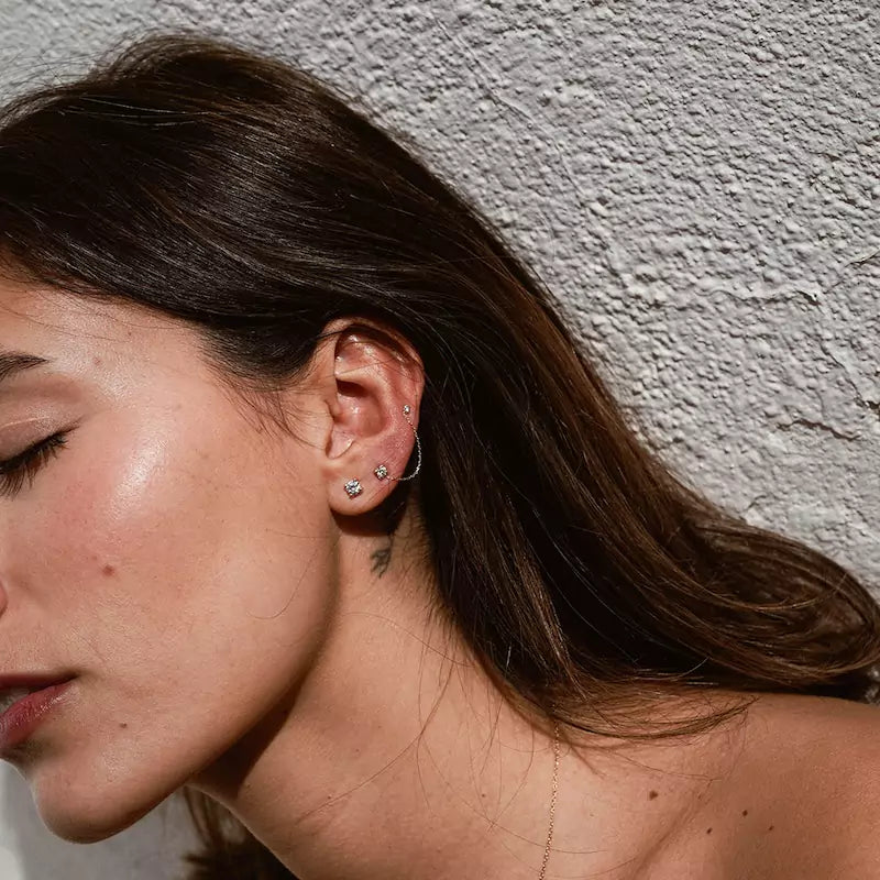 Pendientes Oro 18 Quilates Garra Zirconita