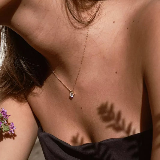 Colgante Oro 18 Quilates Duplici Zirconita