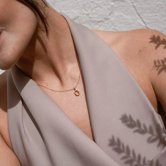 Colgante Oro 18 Quilates Ovale Briolette Citrino