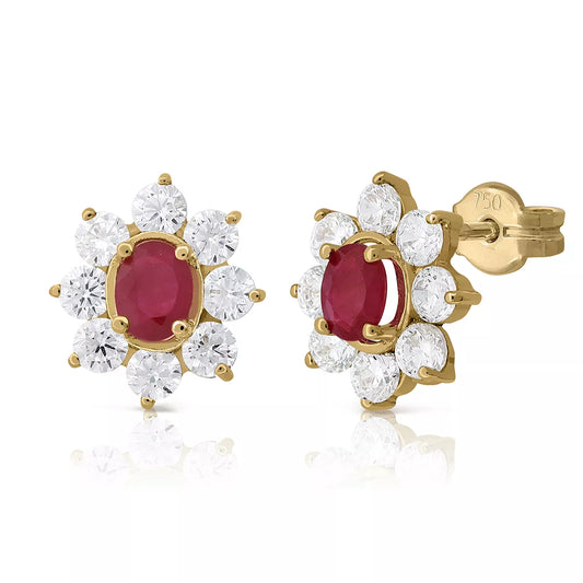 Pendientes Oro 18 Quilates Diana Rubí