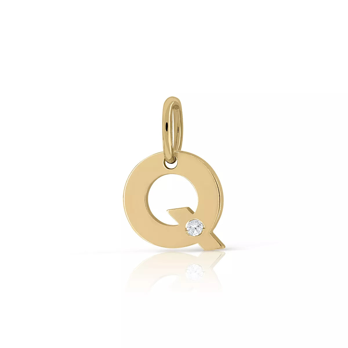 Colgante Inicial Oro 18K Con Brillante