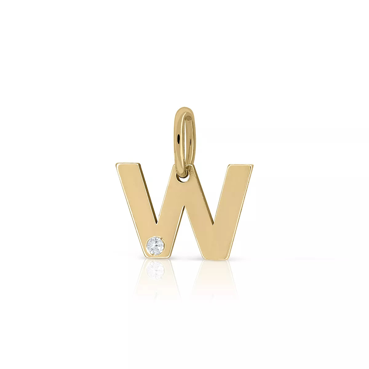 Colgante Inicial Oro 18K Con Brillante