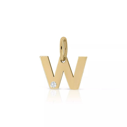 Colgante Inicial Oro 18K Con Brillante