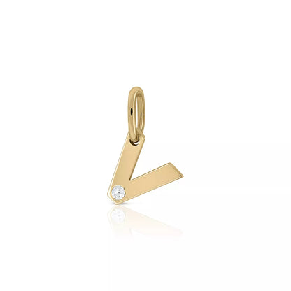 Colgante Inicial Oro 18K Con Brillante