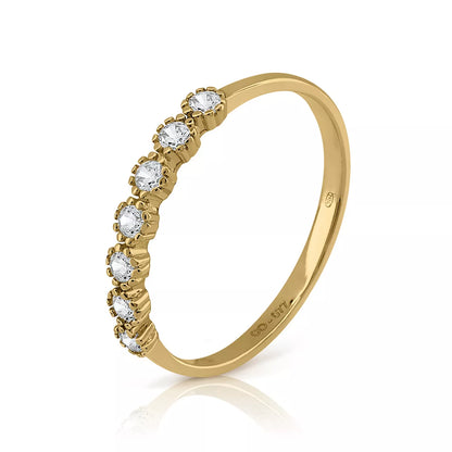 Anillo Oro 18 Quilates Con Zirconitas Aster