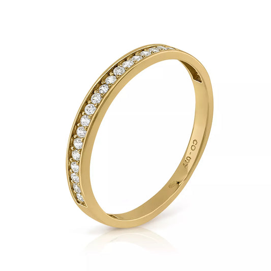 Anillo Oro 18 Quilates Con Zirconitas Linea