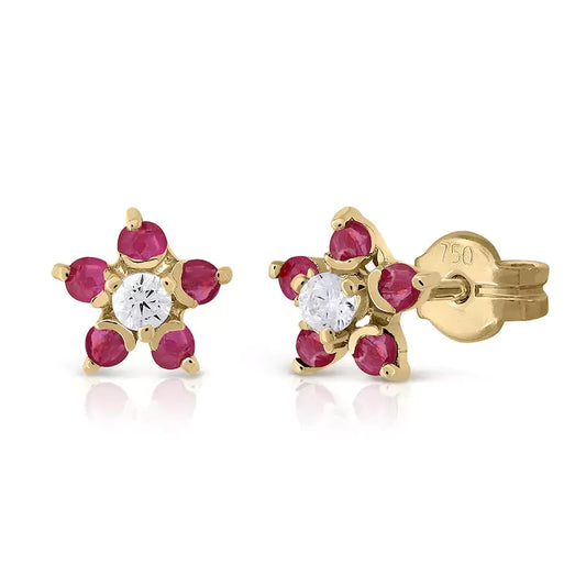 Pendientes Rosette Rubí