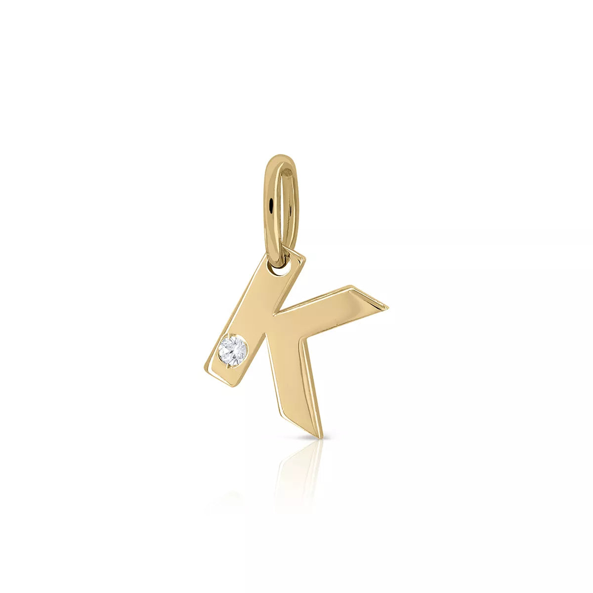 Colgante Inicial Oro 18K Con Brillante