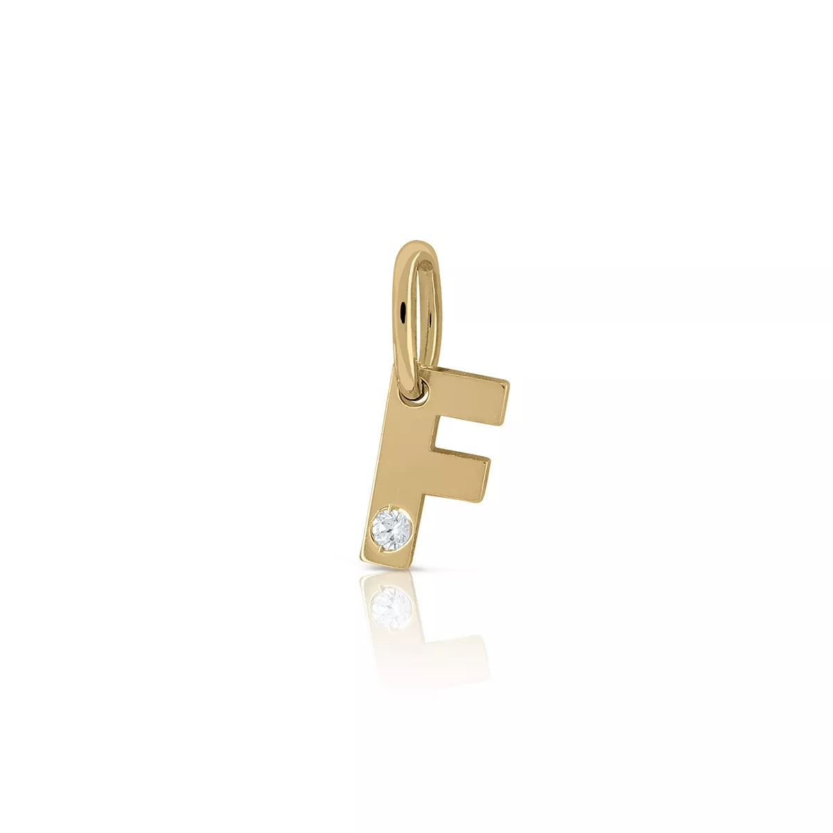 Colgante Inicial Oro 18K Con Brillante