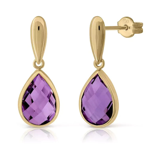 Pendientes Lacrima Amatista Briolette