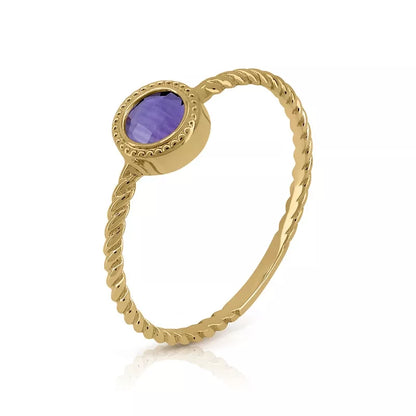 Anillo Oro 18 Quilates Trenzado Circum Amatista