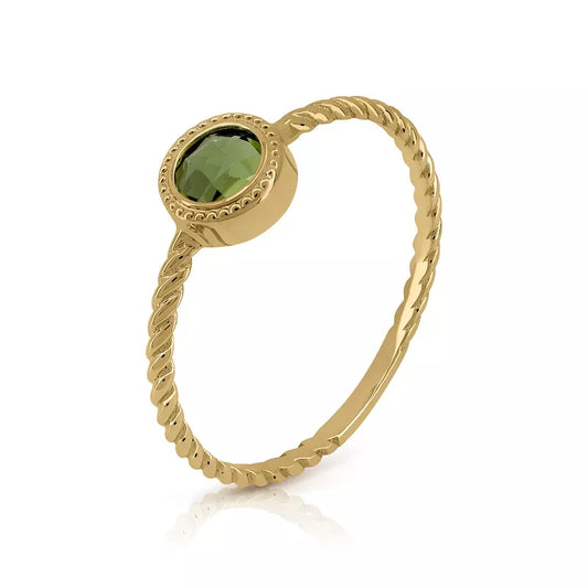 Anillo Oro 18 Quilates Trenzado Circum Peridoto
