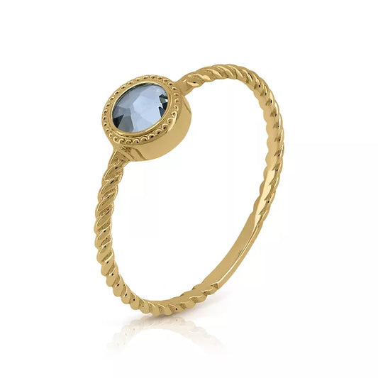 Anillo Oro 18 Quilates Trenzado Circum Topacio