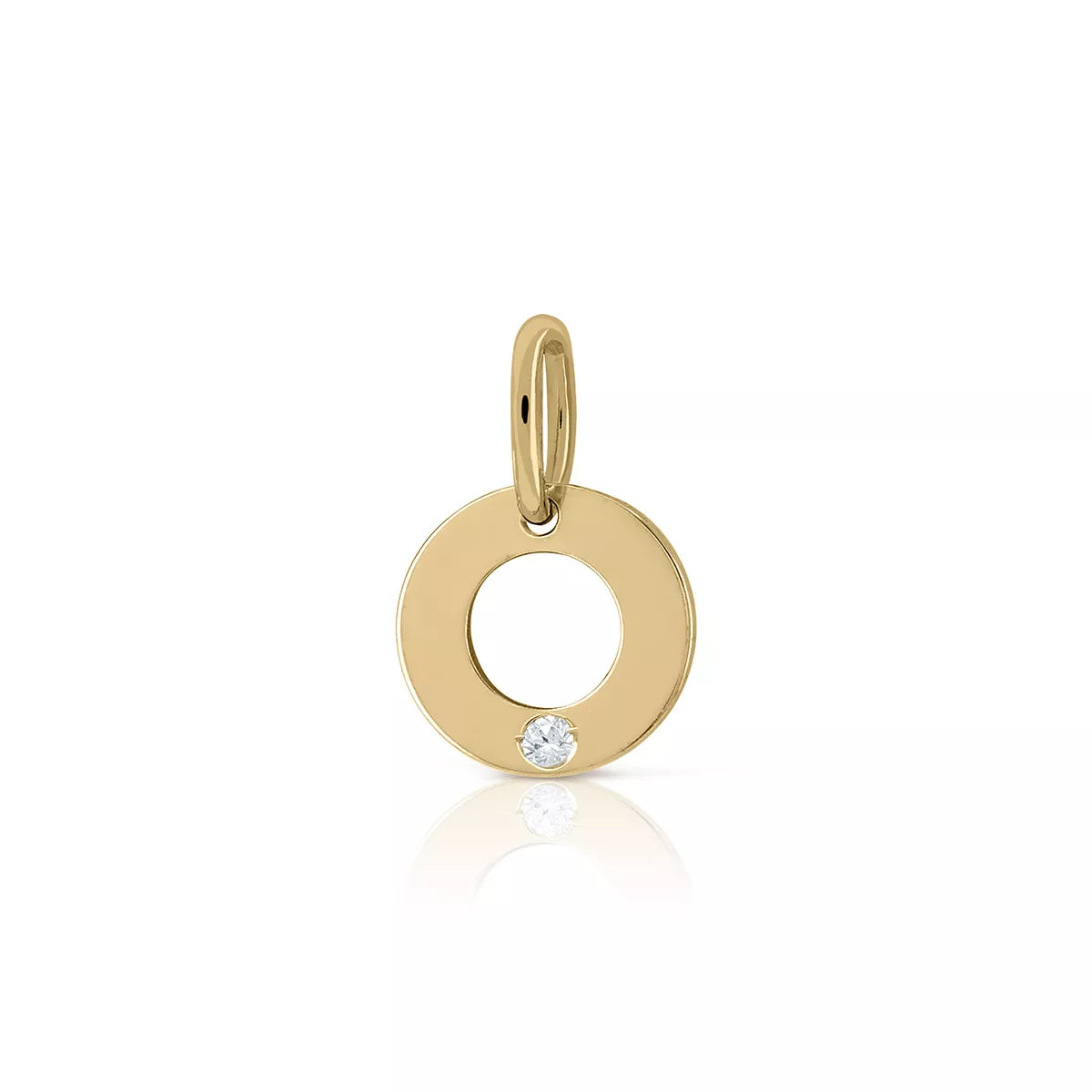 Colgante Inicial Oro 18K Con Brillante