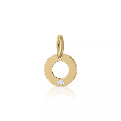 Colgante Inicial Oro 18K Con Brillante