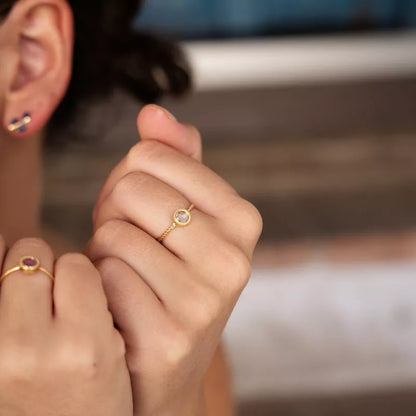 Anillo Oro 18 Quilates Trenzado Circum Topacio