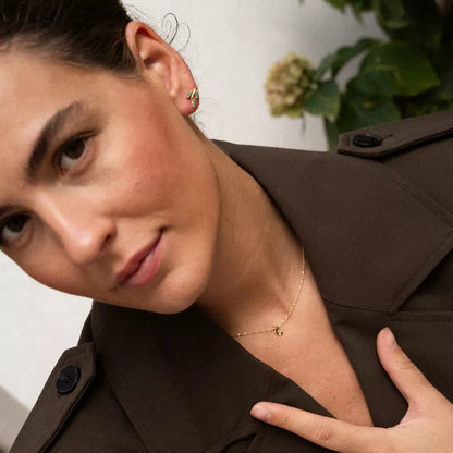 Colgante Inicial Oro 18K Con Brillante