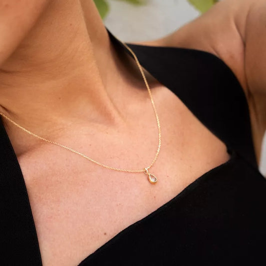 Colgante Oro 18 Quilates Pétalo Topacio