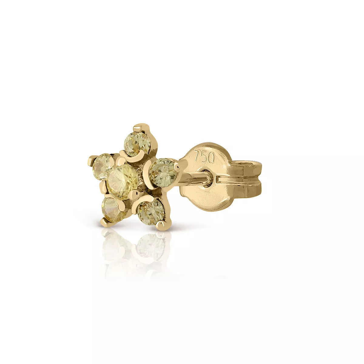 Pendiente Individual Oro 18K Rosette Zirconita Citrino