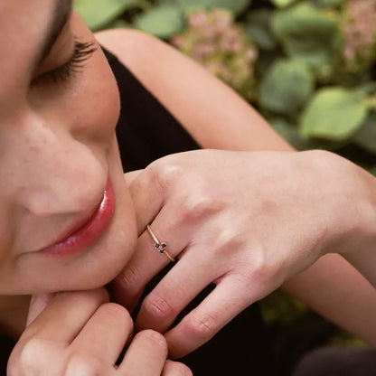 Anillo Trenzado Triple Garra Zafiro