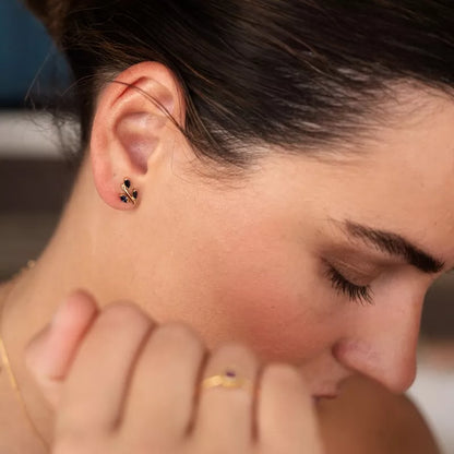 Pendientes Oro 18 Quilates Laurel Zafiro