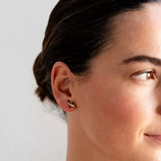 Pendientes Oro 18 Quilates Laurel Zafiro