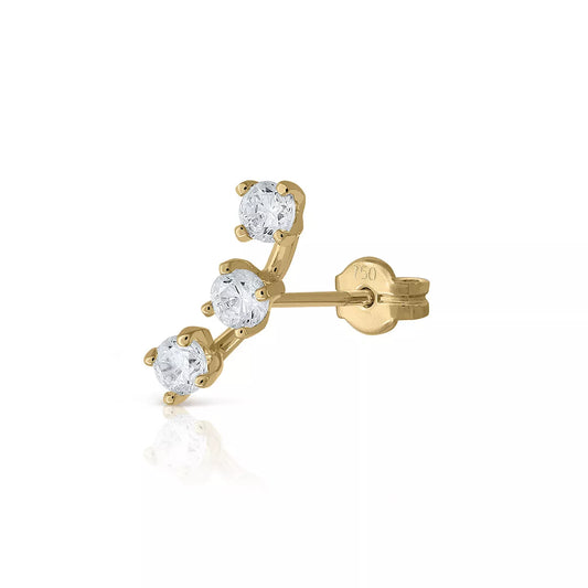 Pendiente Suelto Oro 18K Trio de Garras
