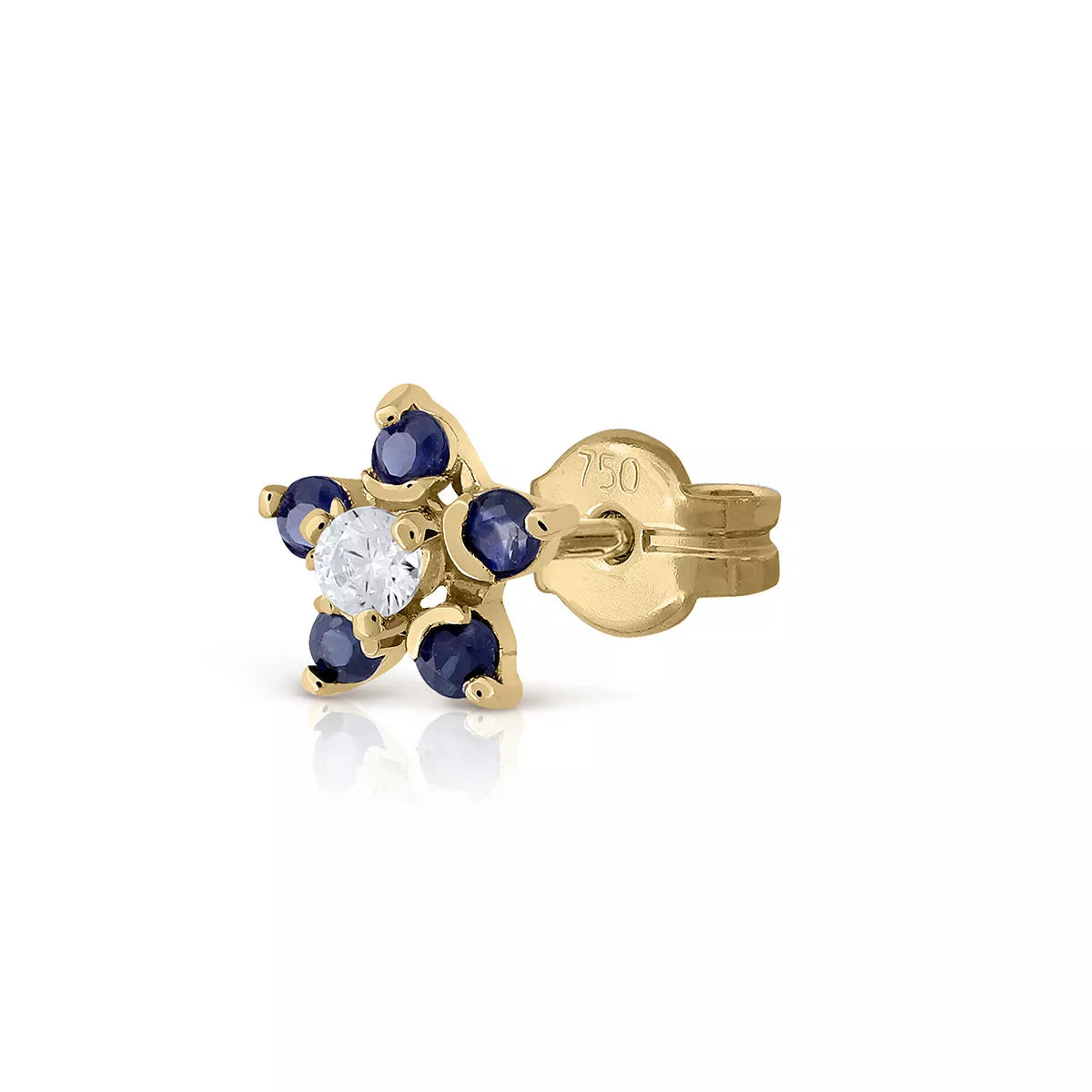 Pendiente Suelto Oro 18K Rosette Zafiro