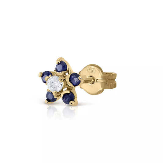 Pendiente Suelto Oro 18K Rosette Zafiro